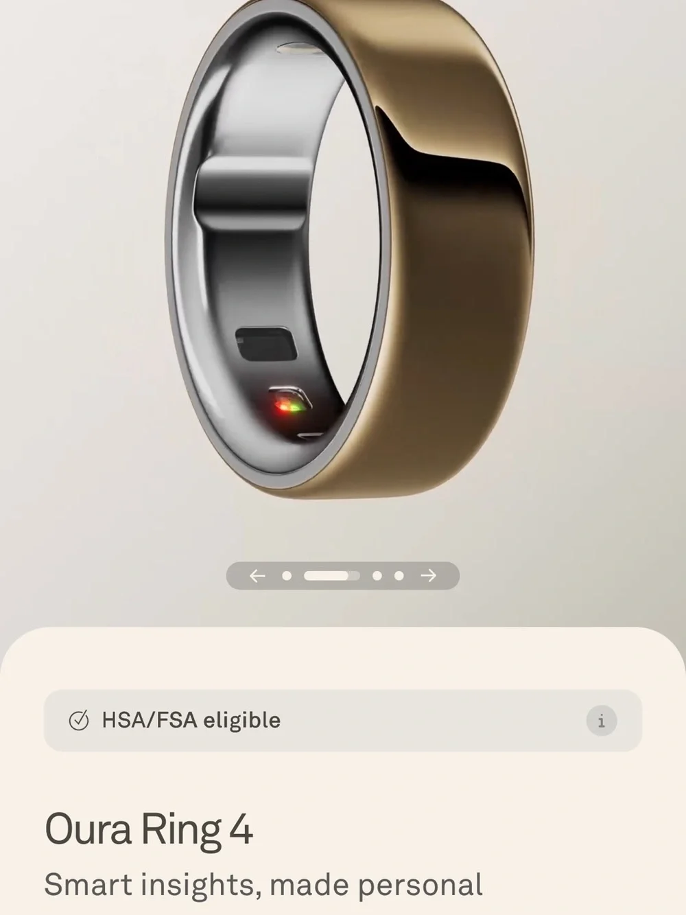 Oura Ring 4 in Gold - Size 8